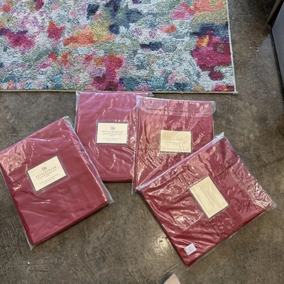 Pottery Barn Cotton Twill Cranberry  Loose Fit Dining Arm Chair Slipcover - Image 1 of 4