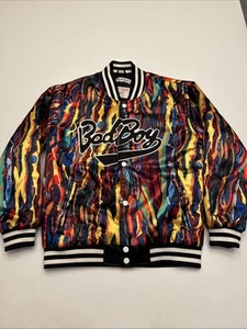 Biggie Smalls Bad Boy Records Youth Large Satin Jacket Headgear Classics Bright - Picture 1 of 12