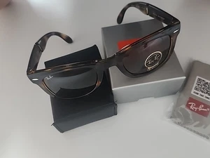Folding Ray-Ban Wayfarer Light Havana Frame & B-15 Brown Lenses New In Box - Picture 1 of 17