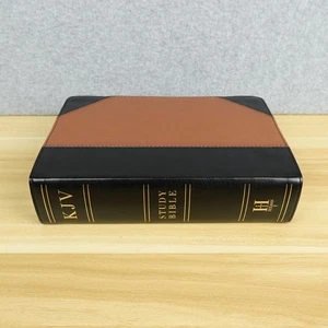 KJV Study Bible Personal Size, Black/Tan LeatherTouch Very Good - Foto 1 di 12