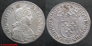 France ! Ecu à la mèche longue de Louis XIV, 1648 K, Bordeaux, en SUP+ - Bild 1 von 1