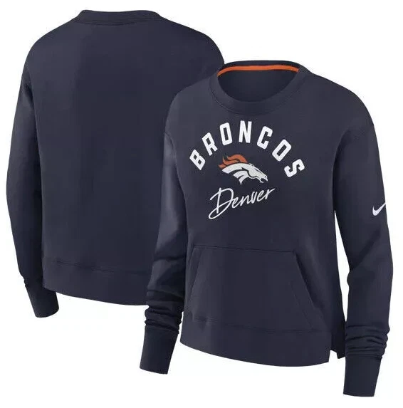 Suéter para mujer Nike NFL bolsillo blanco Denver Broncos azul marino diferentes tamaños Foto 1 de 4