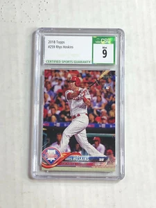 RHYS HOSKINS 2018 Topps Serie 1 buque insignia RC #259! CSG COMO NUEVO 9! PHILLIES! ¡INVIERTE! - Imagen 1 de 3