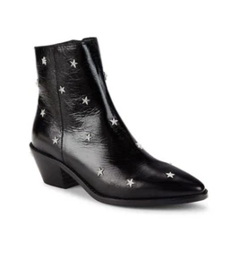 Zadig & Voltaire Tyler Vintage Stars Flash Ankle Boots Black Leather Sz 36, New! - Picture 1 of 6