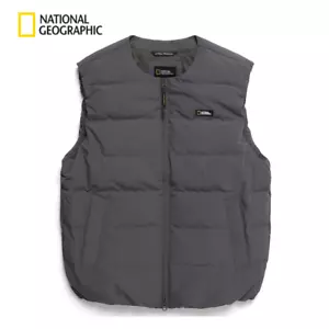 National Geographic Reiher U-Ausschnitt leichte Gänsedaunenweste GRAU ASIATISCHE PASSFORM - Bild 1 von 7