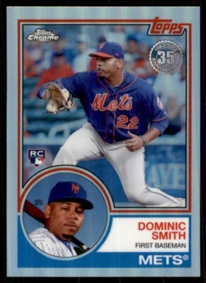 2018 Topps Chrome '83 Silver Pack Refractor RC Dominic Smith New York Mets - Image 1 of 2