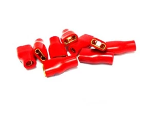10-12 Gauge Red Female Speaker GOLD Spade Terminals Red 60 pieces - Picture 1 of 1