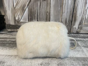 1940s 1950s White Cream Real Fur Hand Muff Super Soft - Picture 1 of 5