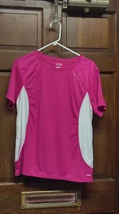 C9 By Champion Women's Activewear S/S Shirt Top Magenta Pink & White Size XL - Picture 1 of 6