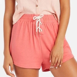 Pantalones Cortos Volcom Lived In Lounge Polar Con Cordones Nuevos con Etiquetas en Coral Eléctrico para Mujer Pequeños - Imagen 1 de 9