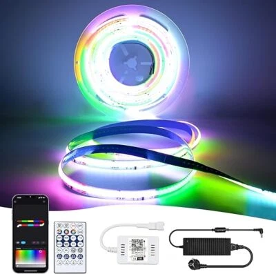 5-20M COB LED Streifen Stripe 12V Adressierbar RGB Platine Neopixel WS2811 IC  - Bild 1 von 4