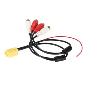 6 Pin ISO Aux Adapter Mini RCA Auxiliary Male to Female - Picture 1 of 7
