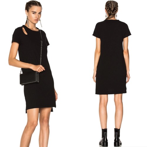 Abito donna T By Alexander Wang nero con ritagli a goccia taglia S
