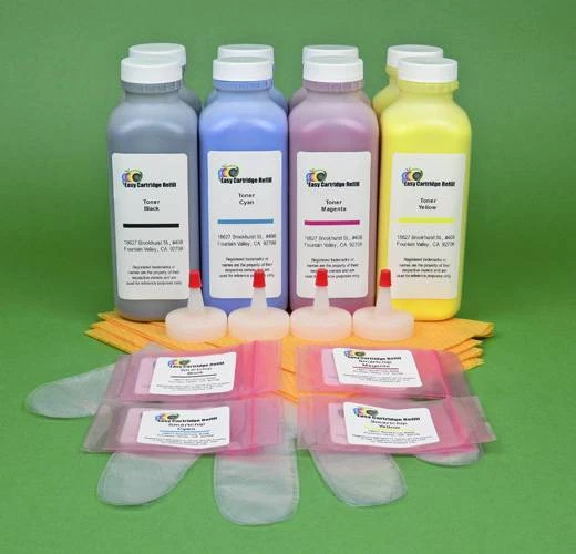 Xerox WorkCentre 6605 6605DN 6605N 2-Sets of 4-Color Toner Refill Kit w/ Chips - Image 1 of 1