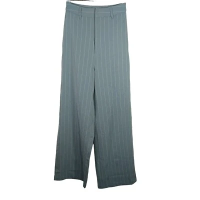 Pantalones Forever 21 a Rayas Pierna Ancha Pantalones Mujer Talla S Verde Salvia NUEVO Foto 1 de 4