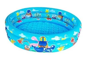 3 Rings Kiddie Pool for toddler, 48”X12”，Kids Swimming Pool, Inflatable Blue - Picture 1 of 8