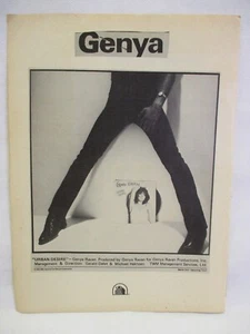 Genya Ravan Urban Desire 1978 Vintage Print Ad LP Record Album Mini Poster - Bild 1 von 1