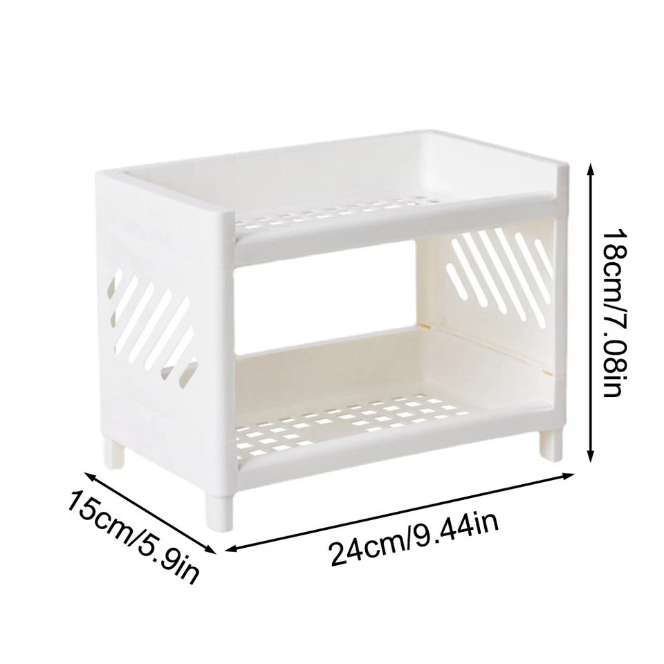Stackable Double-Layer Desktop Storage Shelf for Office, Bedroom - Image 1 of 4