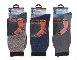 6 Paar Herren Thermo Trekking Socken, Profi Wandern Arbeit Stiefelsocke UK 6-11 - Bild 1 von 1