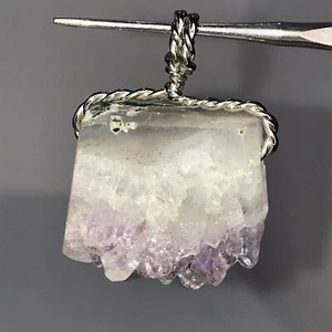 Natural Cluster Amethyst 925 Sterling Silver Pendant Jewelry 1.47” - Picture 1 of 6