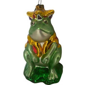 Frog Prince Glass Christmas Ornament - Picture 1 of 8
