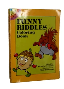 Funny Riddles Coloring Book Editor Victoria Fremont Illustrator Nina Barbaresi - Picture 1 of 9