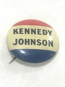 Vintage 1960’s 1” Pin Back  Kennedy Johnson Campaign Button - Picture 1 of 10