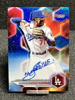 2023 Bowman’s Best  MARIOSHENDRICK MARTINUS  #B23-MM  Blue Refractor Auto /150 - Image 1 of 3