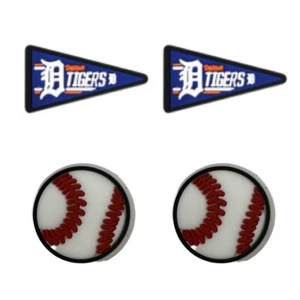 MLB Detroit Tigers Baseball Team For Crocs Shoe Charms - 4 Pieces - Picture 1 of 1
