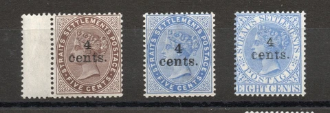 MALAYA STRAITS SETTLEMENTS SG 106-8  1898   Q V  MNH Cover