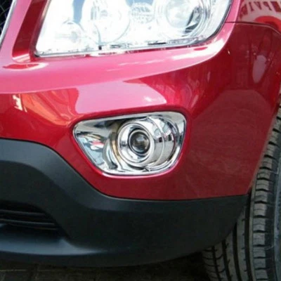 ABS Chrome Front Fog light lamp Cover Trim For Jeep Compass 2011-2015 - Image 1 of 4