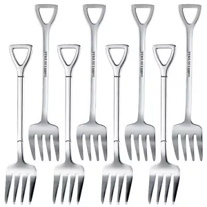 8pcs Stainless Steel Dessert Cake Fruit Salad Fork Party Wedding Kitchen Forks - Picture 1 of 8