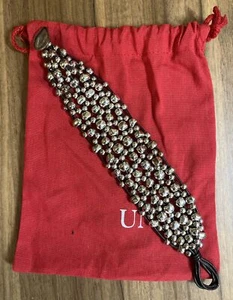 Vintage Uno de 50 Silver Tone Crazy Goat Multi Shape Bead Toggle Bracelet RARE - Picture 1 of 12