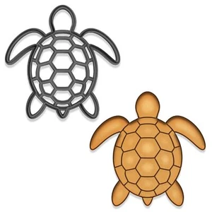 Tagliabiscotti e timbro tartaruga marina - 4x3,96" (colore casuale) - Foto 1 di 5