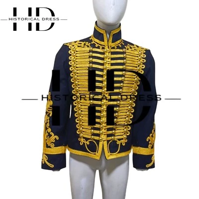 Nueva Chaqueta Húsar Militar Napoleónica - Túnica Trenza Dorada Oficial Británico Foto 1 de 4