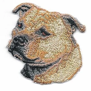 2" x 2" Staffordshire Bull Terrier Portrait Dog Breed Embroidery Patch - Picture 1 of 1