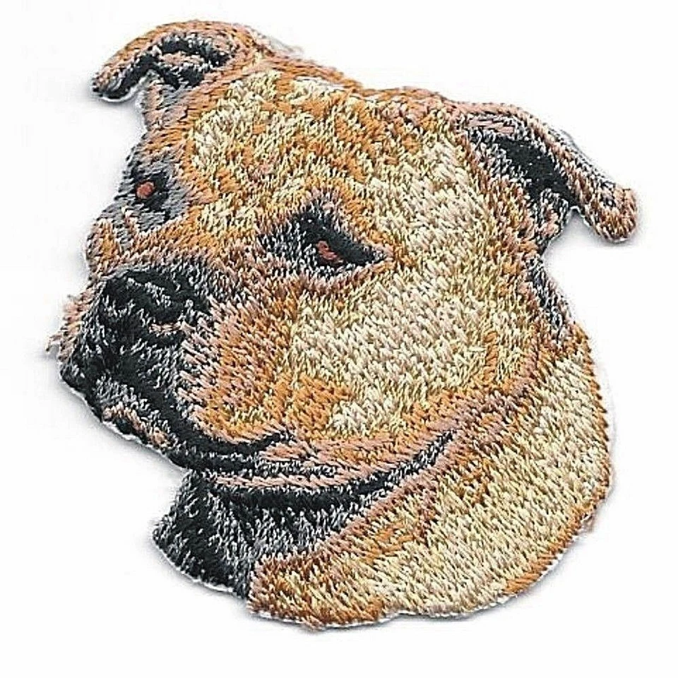 2" x 2" Staffordshire Bull Terrier Portrait Dog Breed Embroidery Patch - Image 1 of 1