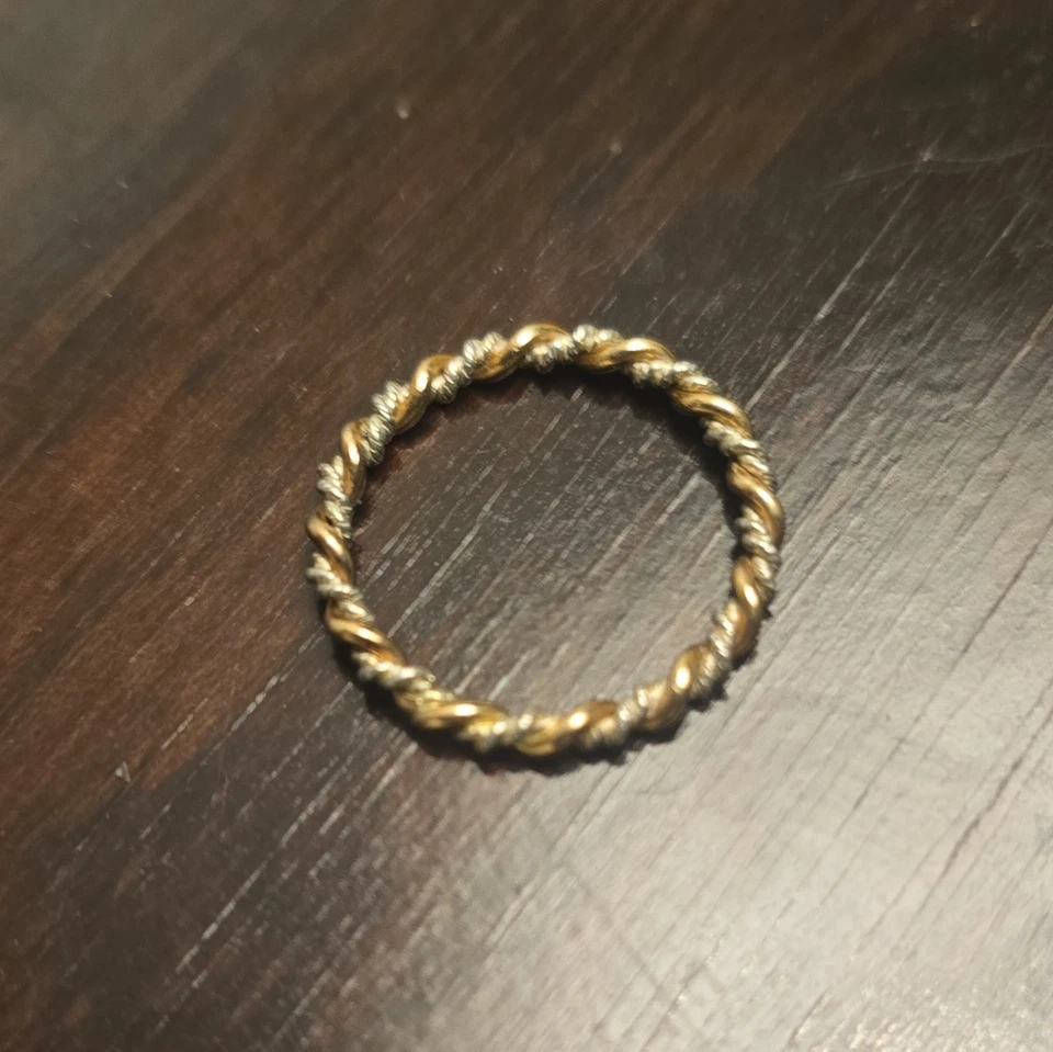 Anillo giratorio de oro y plata enchapado en oro de 14 quilates y plata de ley anillo de mujer Foto 1 de 1