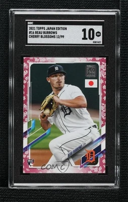 2021 Topps Japan Edition Cherry Blossoms /99 Beau Burrows SGC 10 GEM Rookie RC - Image 1 of 2