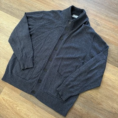 Suéter Cárdigan con Botones Oscar de la Renta Talla XXL Gris Carbón Preppy Foto 1 de 4