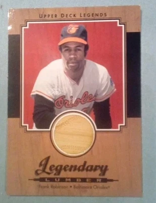 Tarjeta de murciélago usada Upper Deck Legends Legendary Lumber 2001 L-FR Frank Robinson  Foto 1 de 2