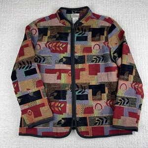 VTG Color Patchwork Tapestry Jacket Tradition Country Collection Size 16 - Picture 1 of 17