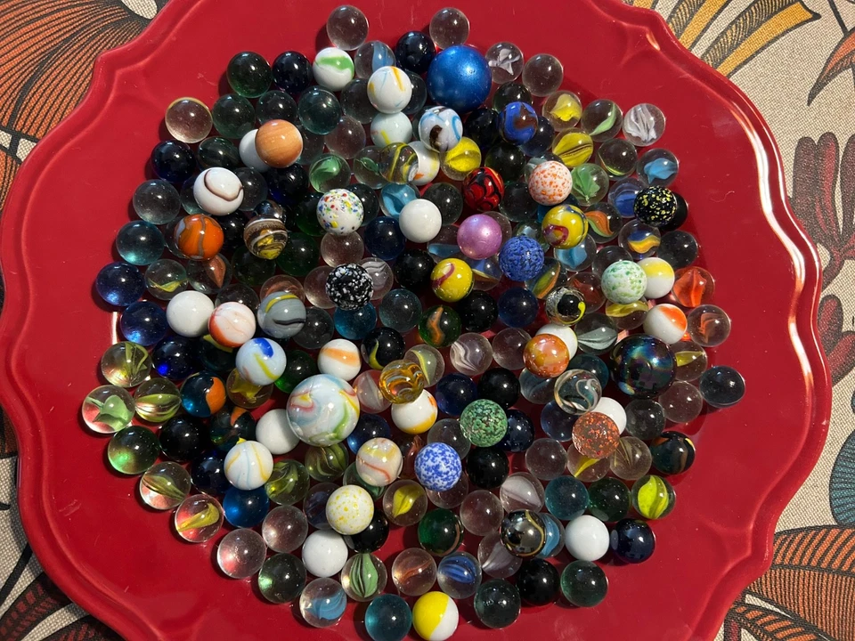 LOT DE 200 BILLES DIVERSES 1,2kg AGATE PEPITE CLOWNFISH, BLUETANG... TB ETAT - Photo 1/1