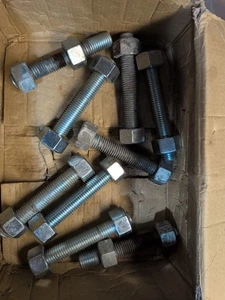 3/4"-10x4-3/4" Threaded Rod With Heavy Nuts Zinc 10 pcs - Picture 1 of 2