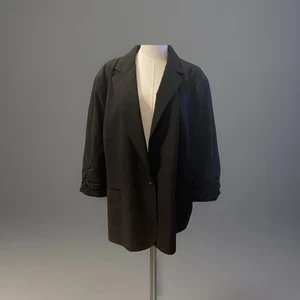 Chaqueta Blazer Michael Kors Para Mujer Manga Ajustada Negra Un Botón Talla 20 - Imagen 1 de 6