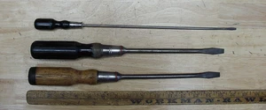 3 Stanley Screwdrivers,No.-1001-8 In 100 Plus,Pat. 1839835,& SW Hurwood-15-5/8" - Picture 1 of 22