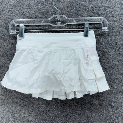 Ivivva Skort Niñas 6 Blanco Mini Corto Tirar de tiro bajo Forrado Informal Sólido Foto 1 de 4