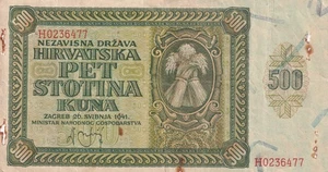 Billete Croacia 500 Kunas 1941 P-3a - Vendido como se ve - Imagen 1 de 4