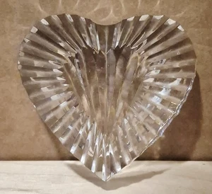 Waterford Ireland Cut 100% Lead Crystal Glass Clear Heart Paperweight 7.5oz - Picture 1 of 10