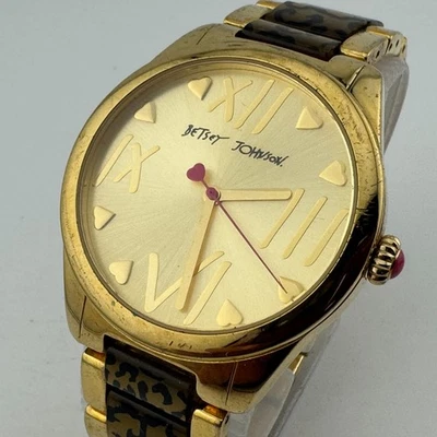 Reloj de Cuarzo Betsey Johnson Mujer 30m Tono Dorado Japón Movt Batería Nueva 6.5" Foto 1 de 4